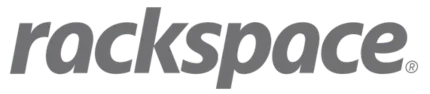 Logotipo de Rackspace en gris.